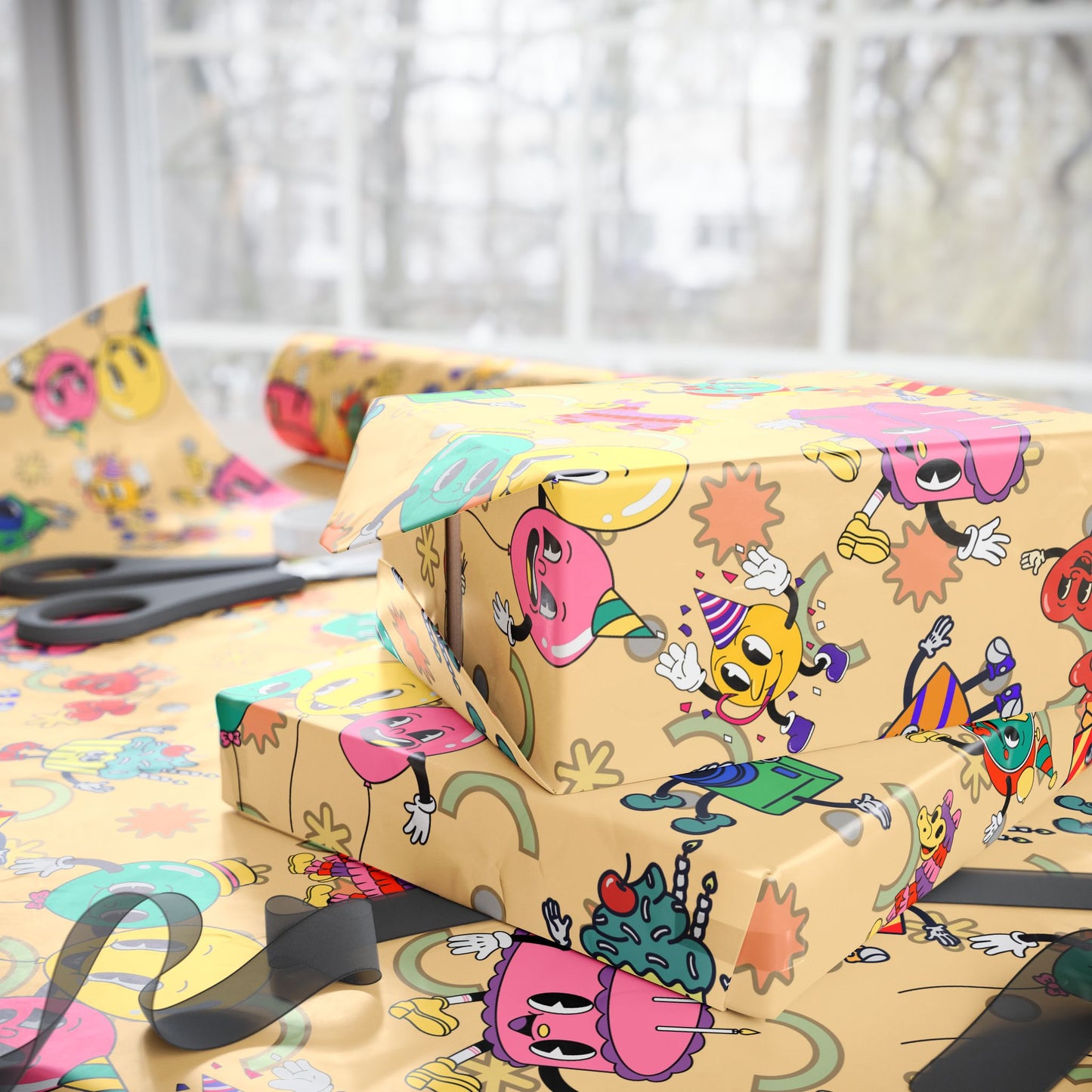 Loonies Birthday Party Gift Wrap | The Funnies | Cartoonist Wrapping Paper