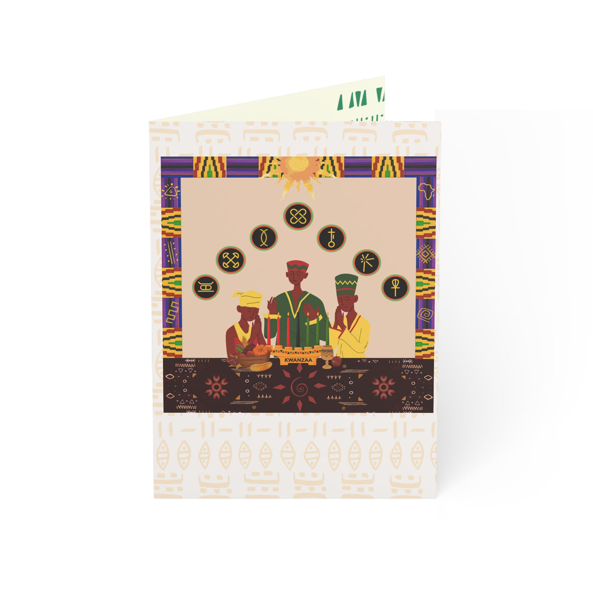 Joy of Kwanzaa | Kwanzaa Community Celebration | Afrocentric Family Unity Design | Personalized Greeting Cards (1, 10 pcs)