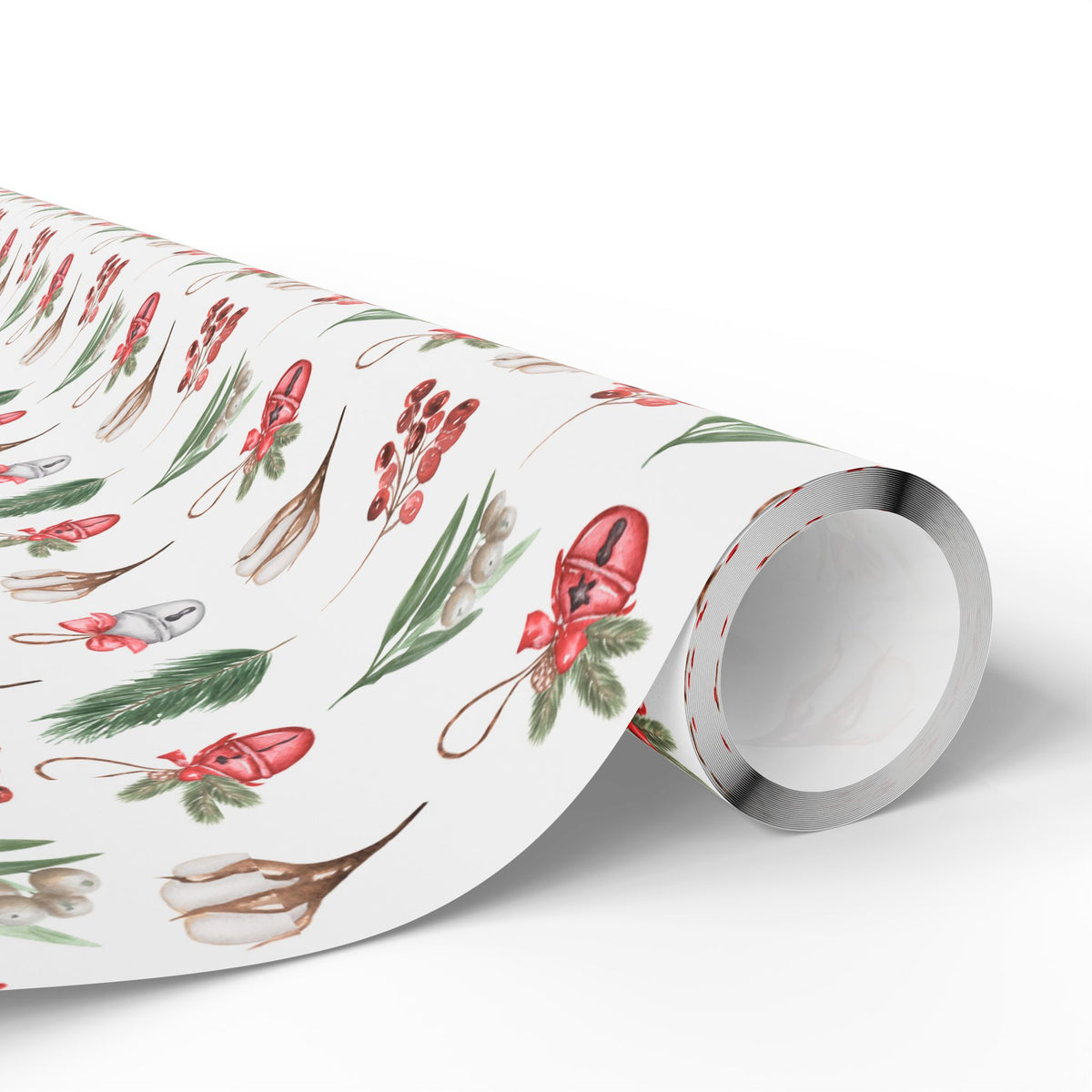 Holiday Botanical Gift Wrap | Bells and Floral Wrapping Paper