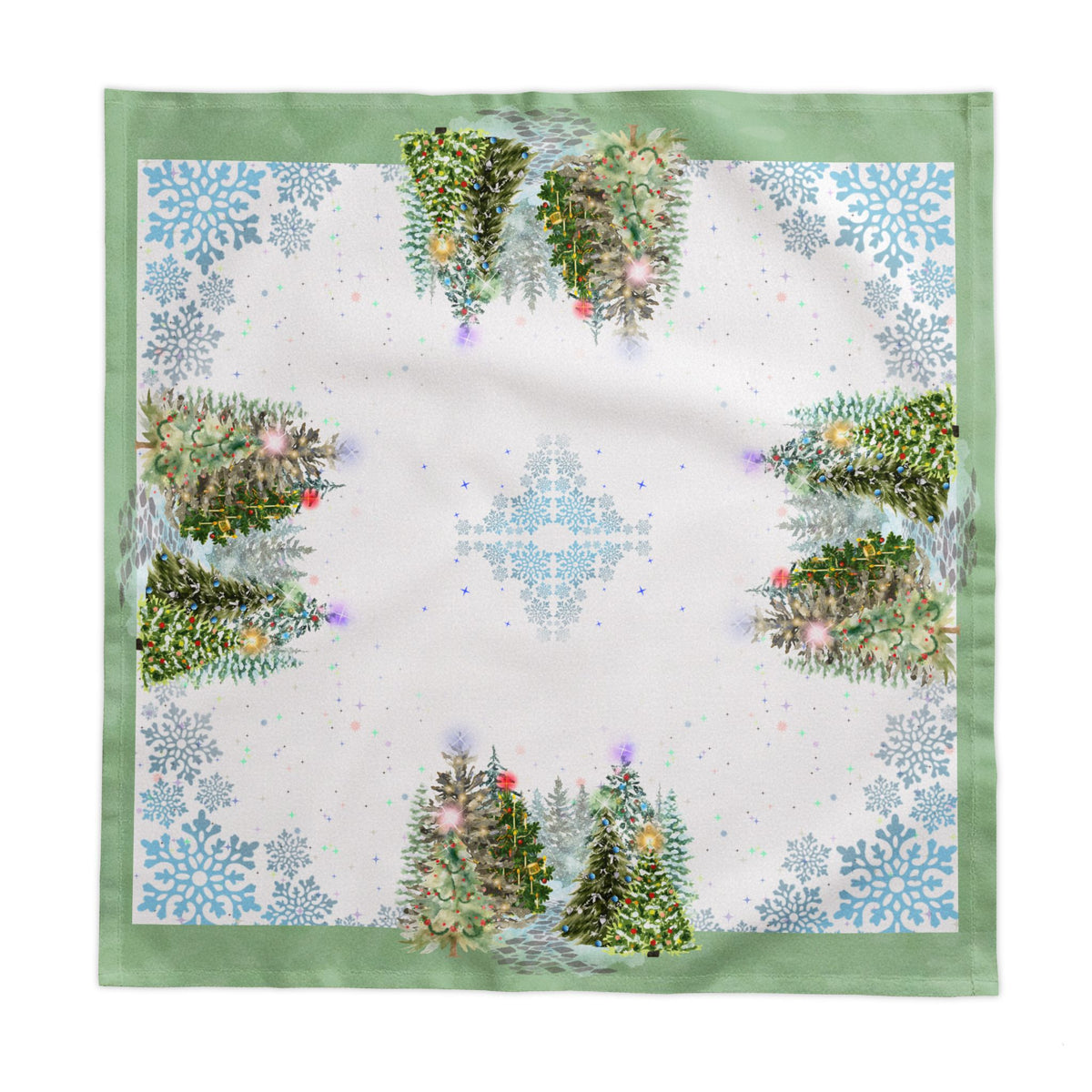 Christmas Tree Forest Tablecloth | Holiday Celebration Table Decor