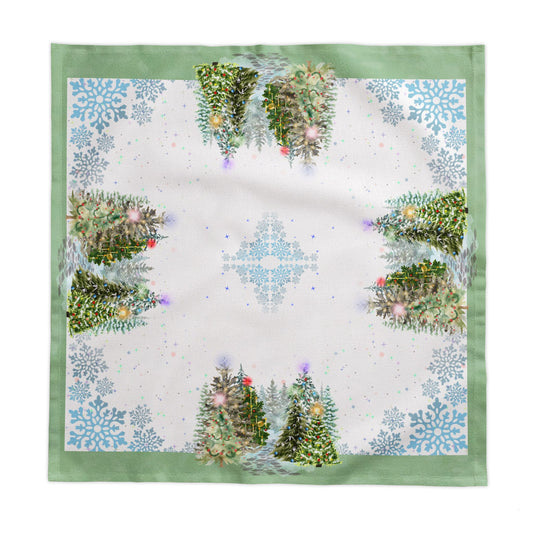 Christmas Tree Forest Tablecloth | Holiday Celebration Table Decor