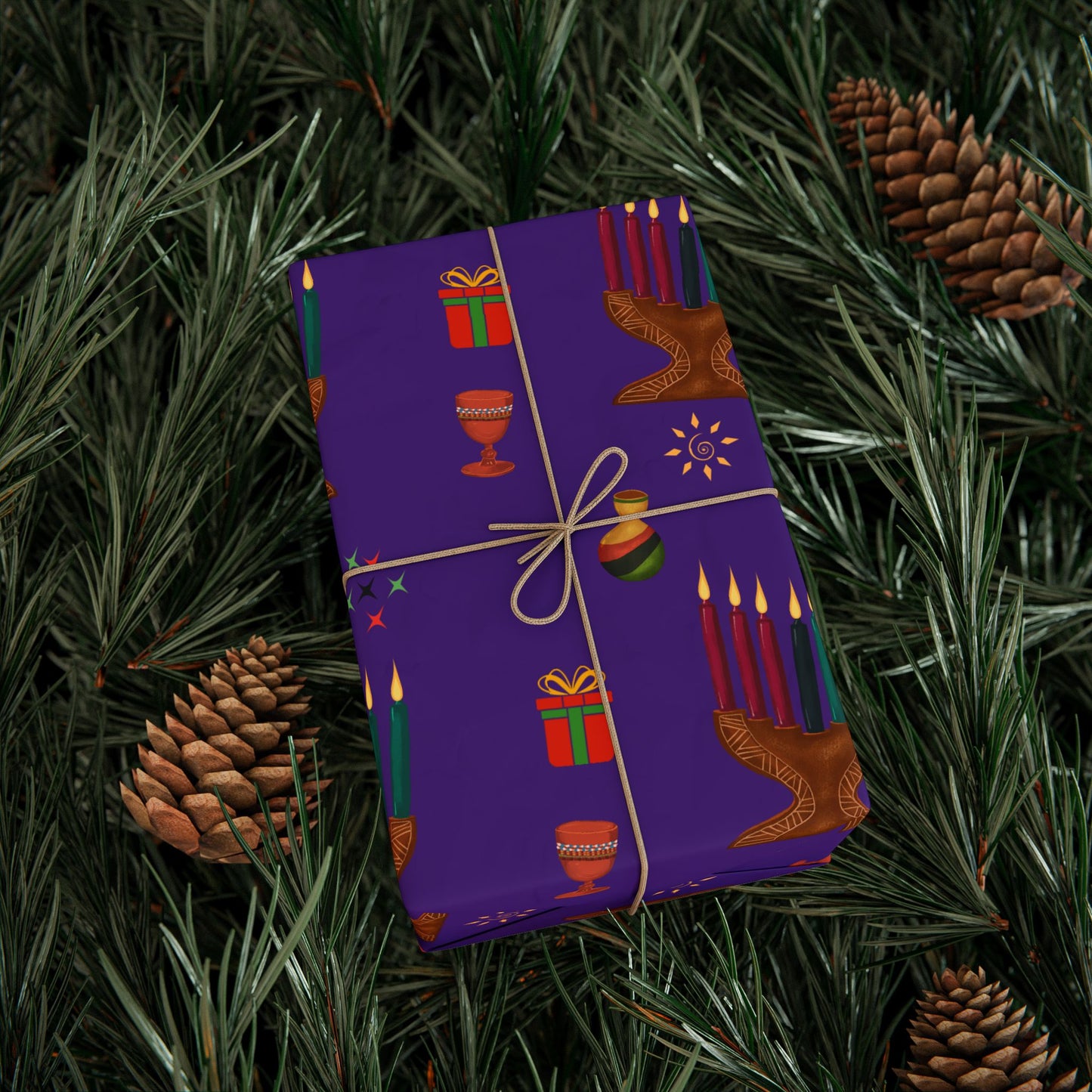 Kinara | Kwanzaa Lights | Zawadi (Royal) Wrapping Paper