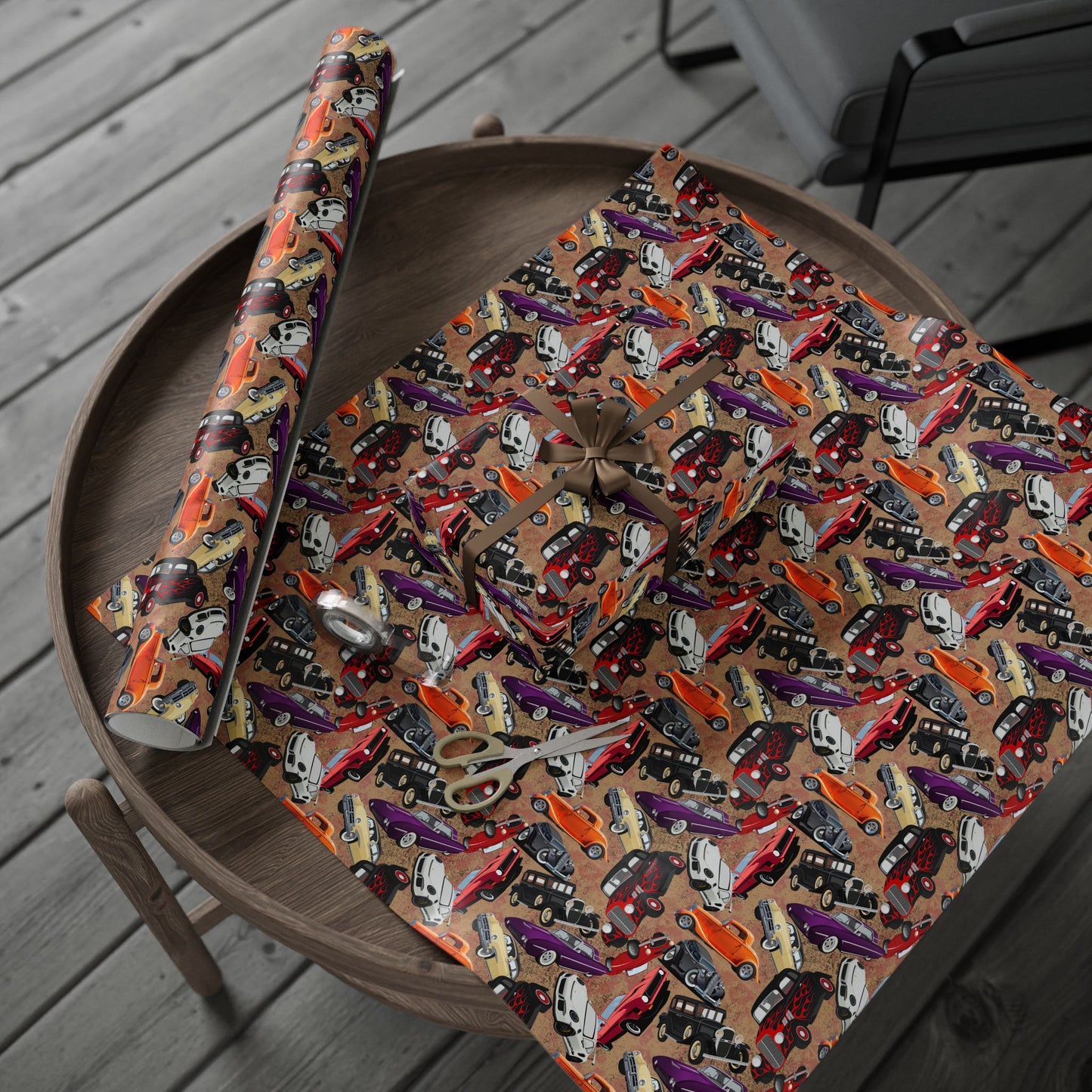 Vintage Cars Wrapping Paper Roll | Retro Classic Car Gift Wrap