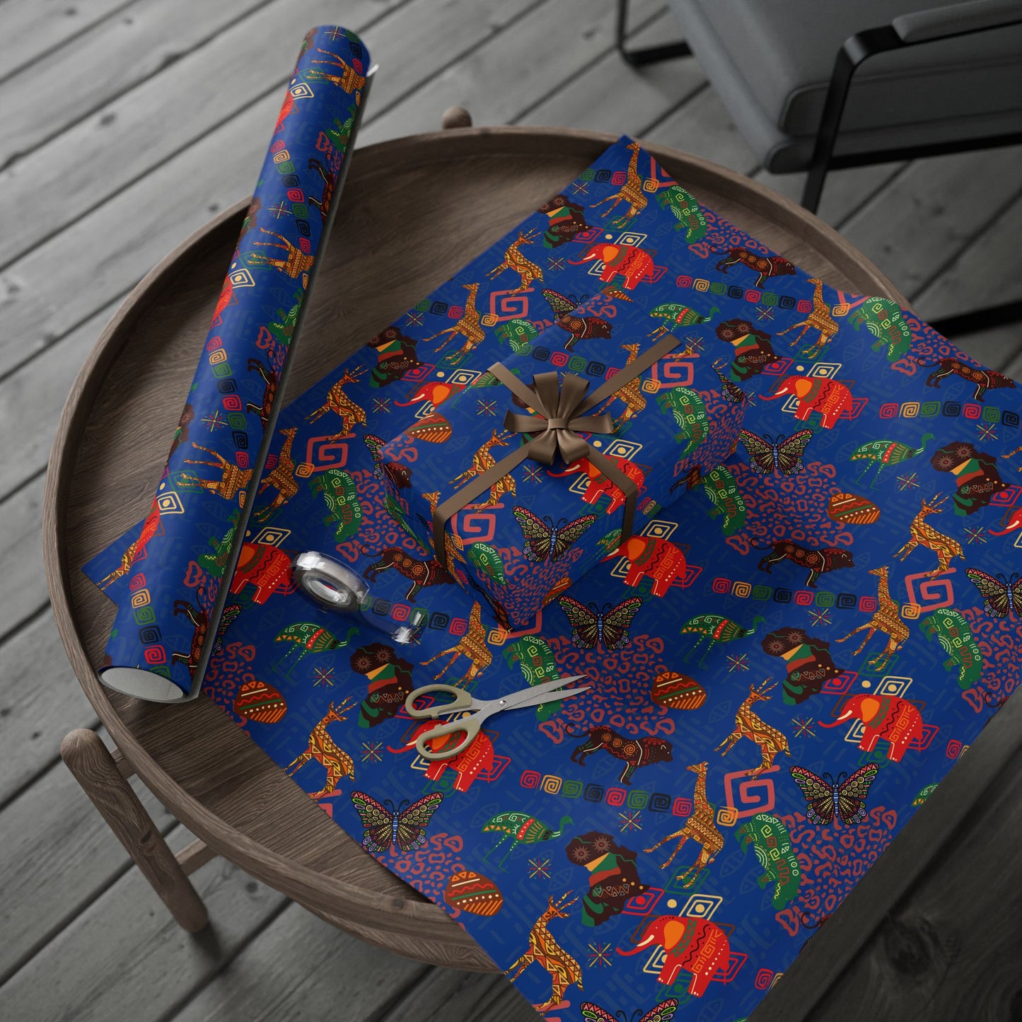 Wrapping Papers - Savannah Safari (Night Waters) Gift Wrap Papers Animals and Africa Prints Gift Wrap