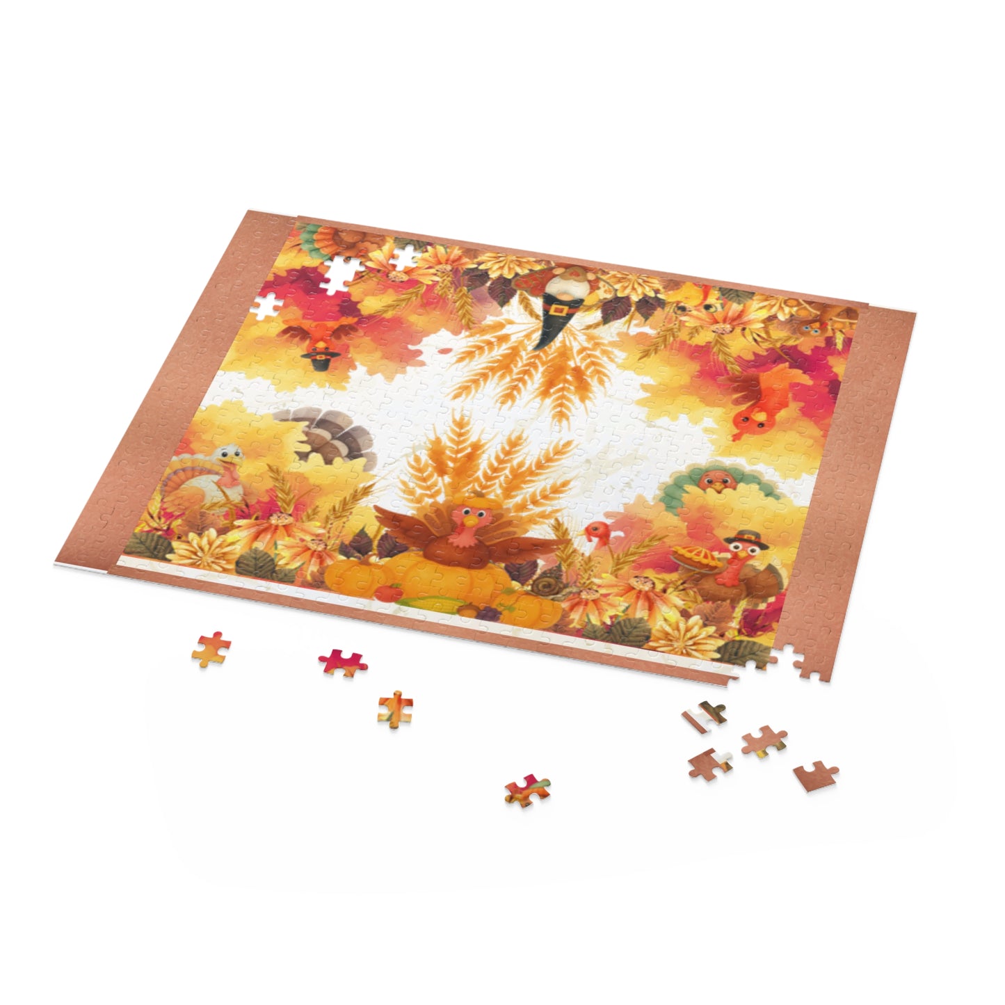Turkey Hunt Puzzle — 252/500-Piece Jigsaw with Bunnies & Duckling