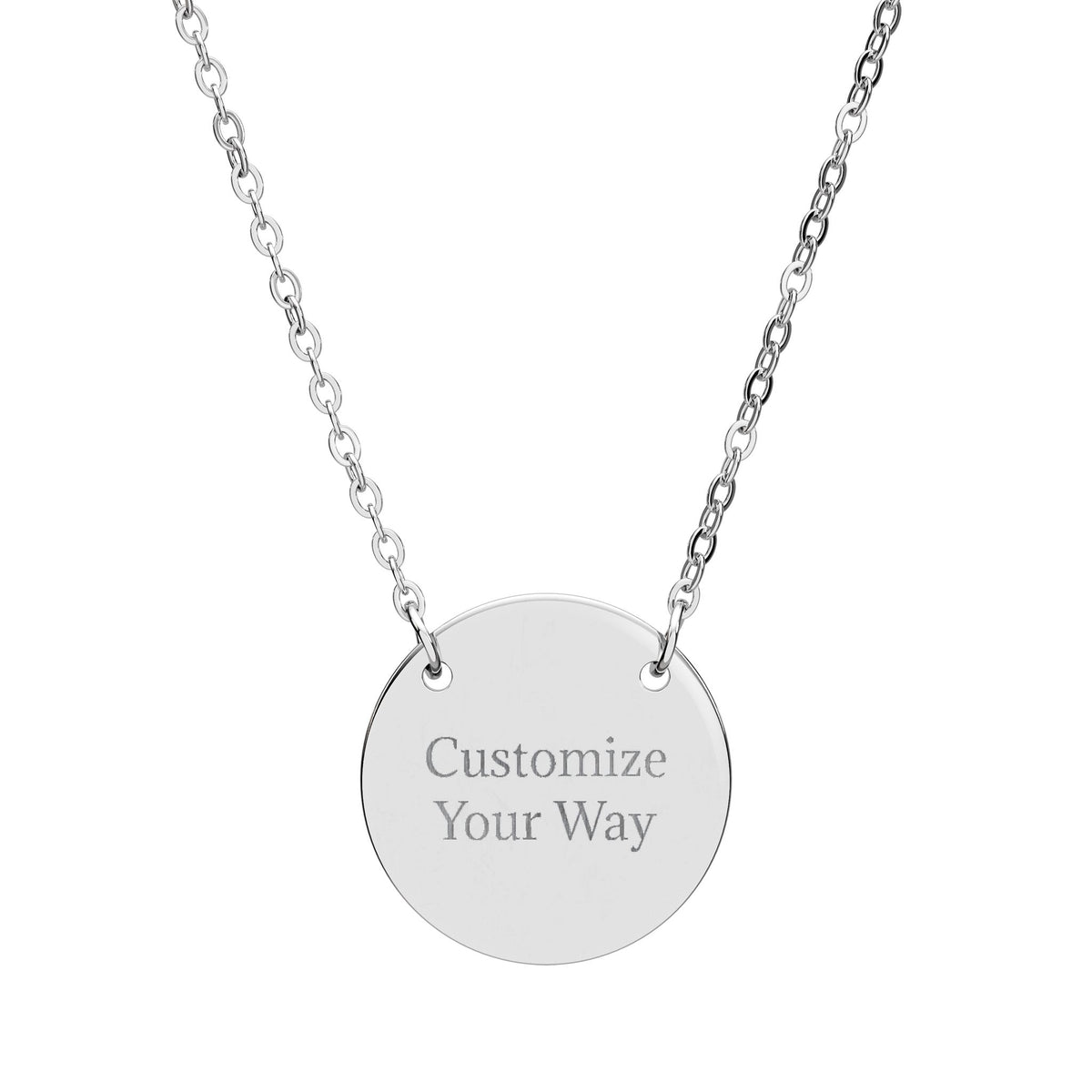Engravable Circle Necklace | Customize Your Way | Personalized Round Pendant Jewelry