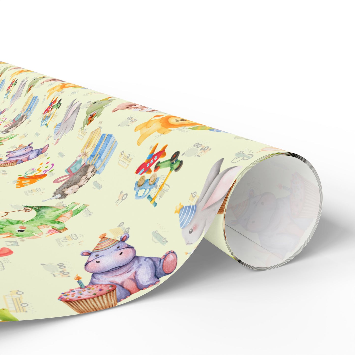 Cutie Critters Custard Party | Birthday Kids Gift Wrap Roll | Animal Party Wrapping Paper