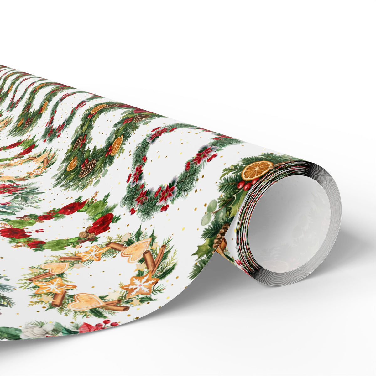 Holiday Adornments Gift Wrap | Holiday Wreaths | Winter Season Wrapping Paper