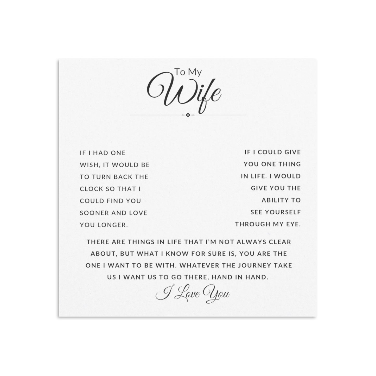To Wife | Love Infinity Circle Necklace