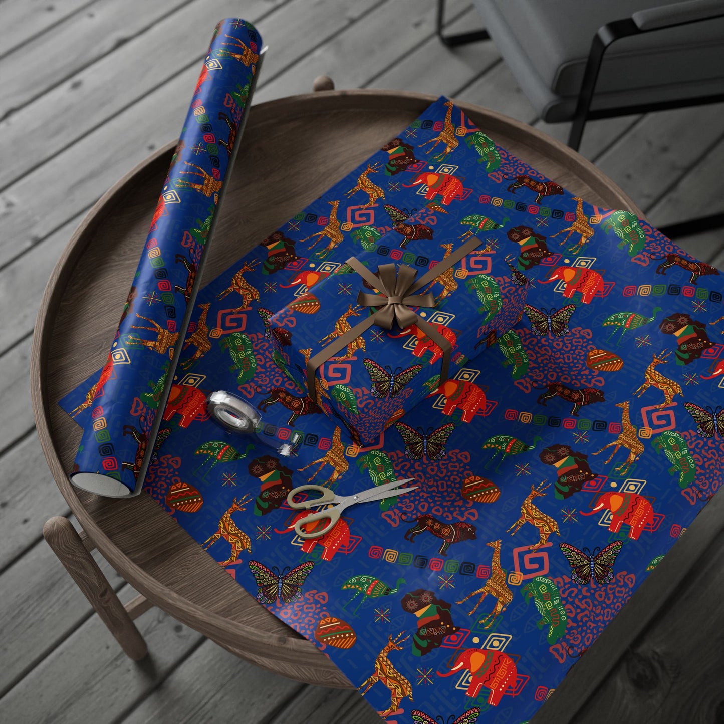 Wrapping Papers - Savannah Safari (Night Waters) Gift Wrap Papers Animals and Africa Prints Gift Wrap