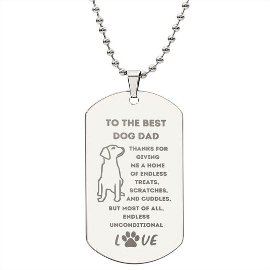 Best Dog Dad | Unconditional Love | Dog Tag Necklace