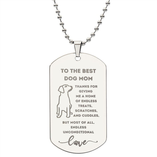 Best Dog Mom | Unconditional Love | Dog Tag Necklace